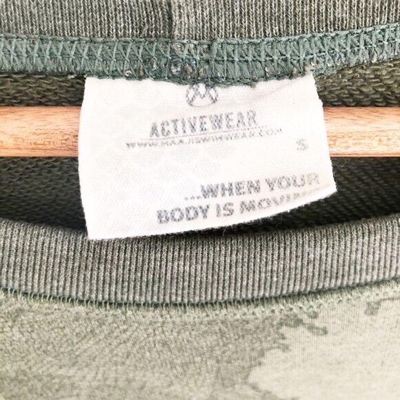 Maaji Sleek French Terry Crewneck Sweatshirt Olive Green Size Small - Picture 5 of 9